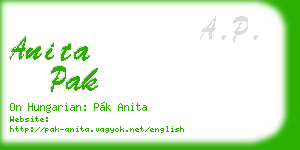 anita pak business card
